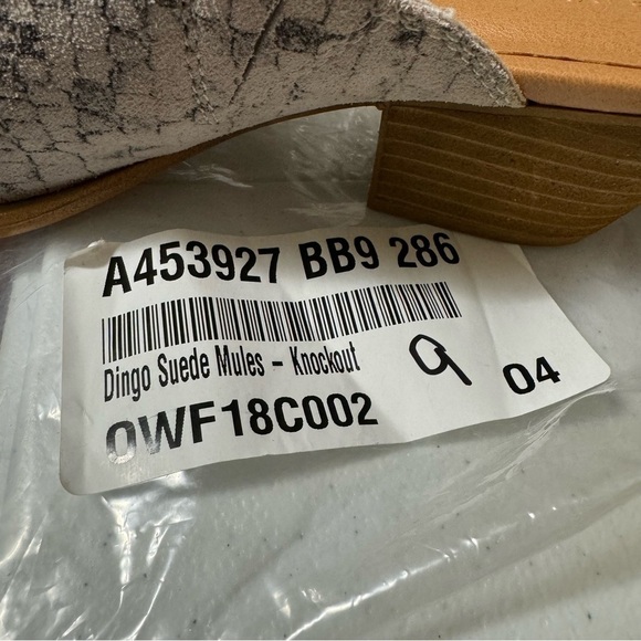 NWT Dingo Knockout Natural Gray Snake Print Suede Leather Slip On Mules Size 9 - Picture 14 of 15